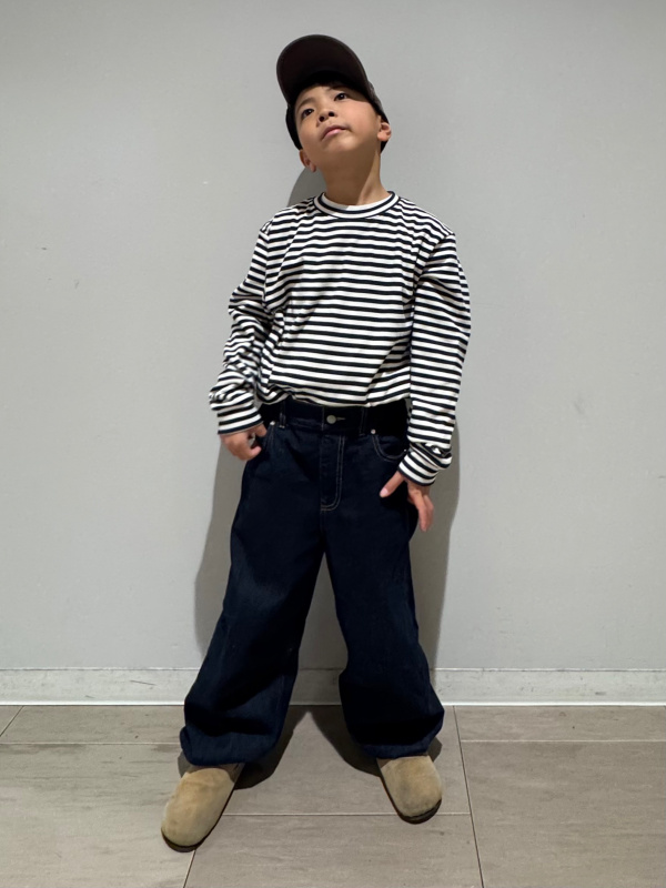 フリースクルーネックTシャツ、ヒートテックハイソックス/ケーブル