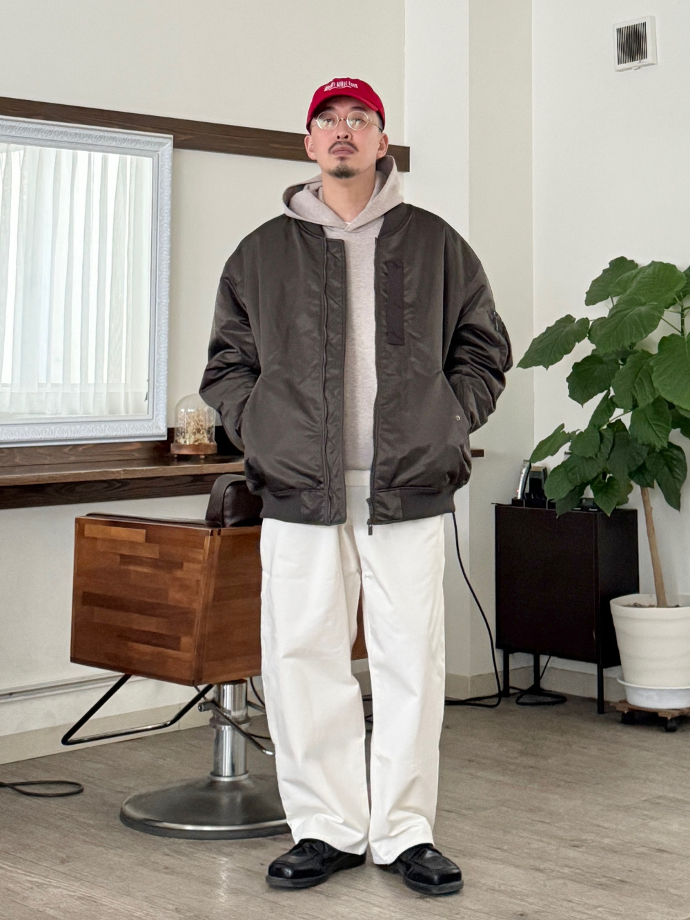 ハイブリッドダウンオーバーサイズMA－1」の着用コーディネート