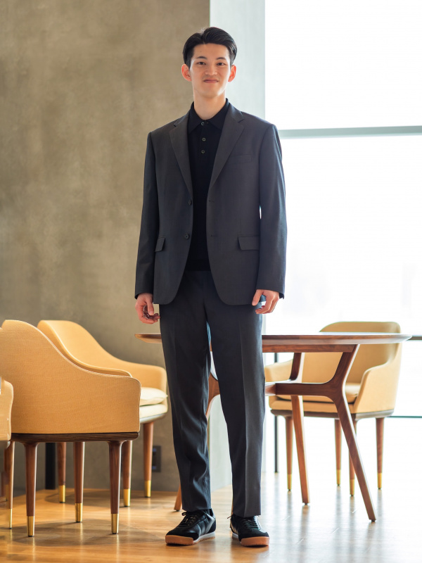 ストレッチウールジャケット/カスタムオーダー（メンズ）の着用