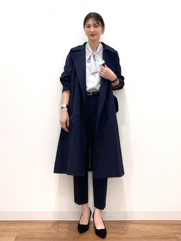 ［大人気サイズ］UNIQLO U トレンチコート ネイビー　新品　Lサイズ　希少 公式スタイリング | ユニクロ公式