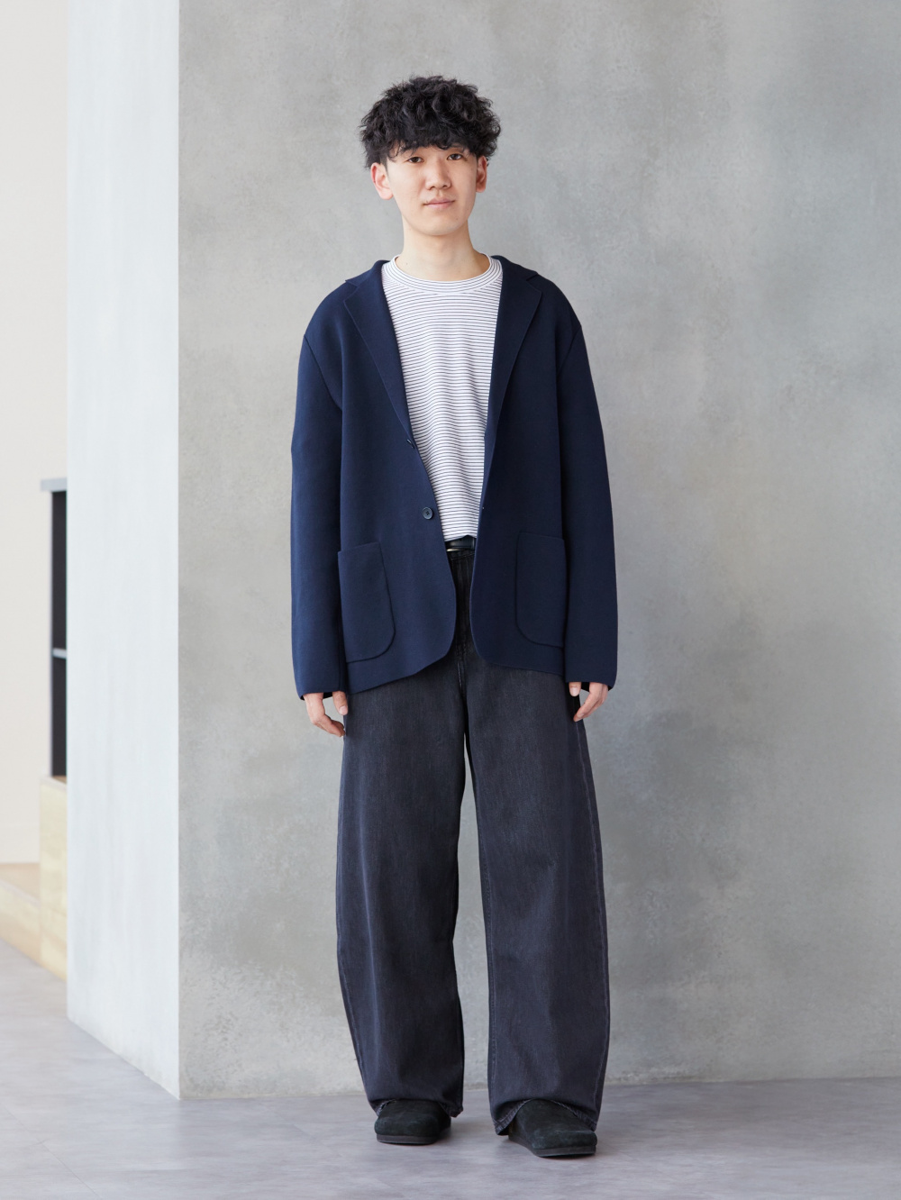 クルーネックTシャツ、ストレッチウールスリムジャケット/カスタム