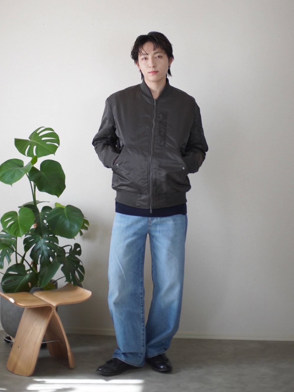 ハイブリッドダウンオーバーサイズMA－1、タックストレートパンツ
