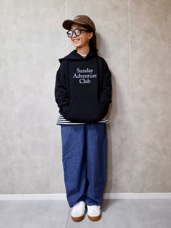 フリースクルーネックTシャツ、ヒートテックハイソックス/ケーブル