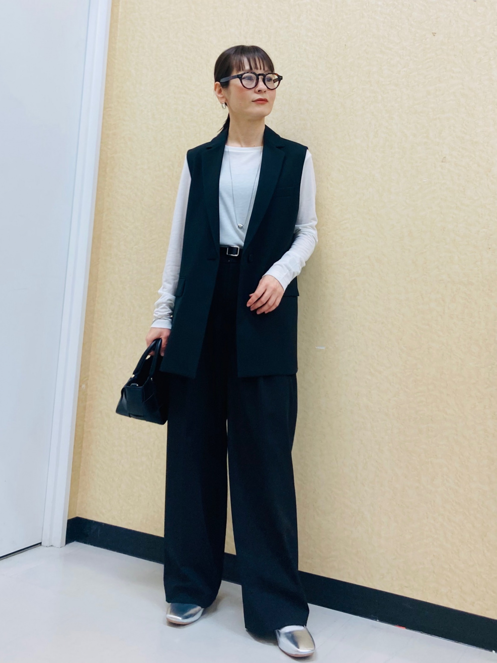 ユニクロ ダブルジャケト タックワイドパンツ セット BLACK XL 新品未使用】 UNIQLO ユニクロ タックワイドパンツ ダブルジャケット