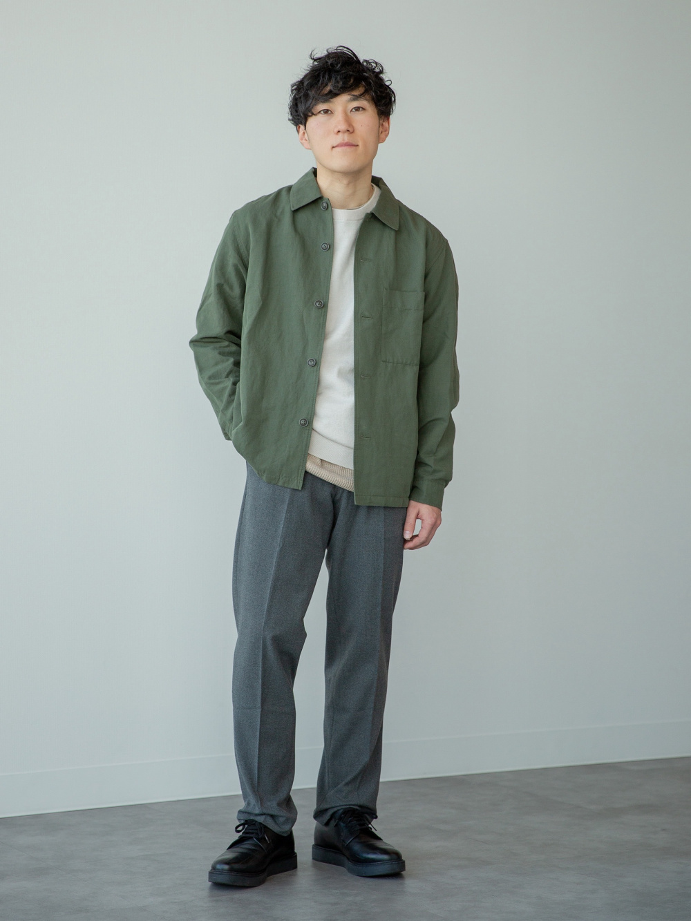 ひとひとさん❤ AS KNOW AS plus｜0【UNISEX ITEM】ワッフルヘンリーネック長袖プル