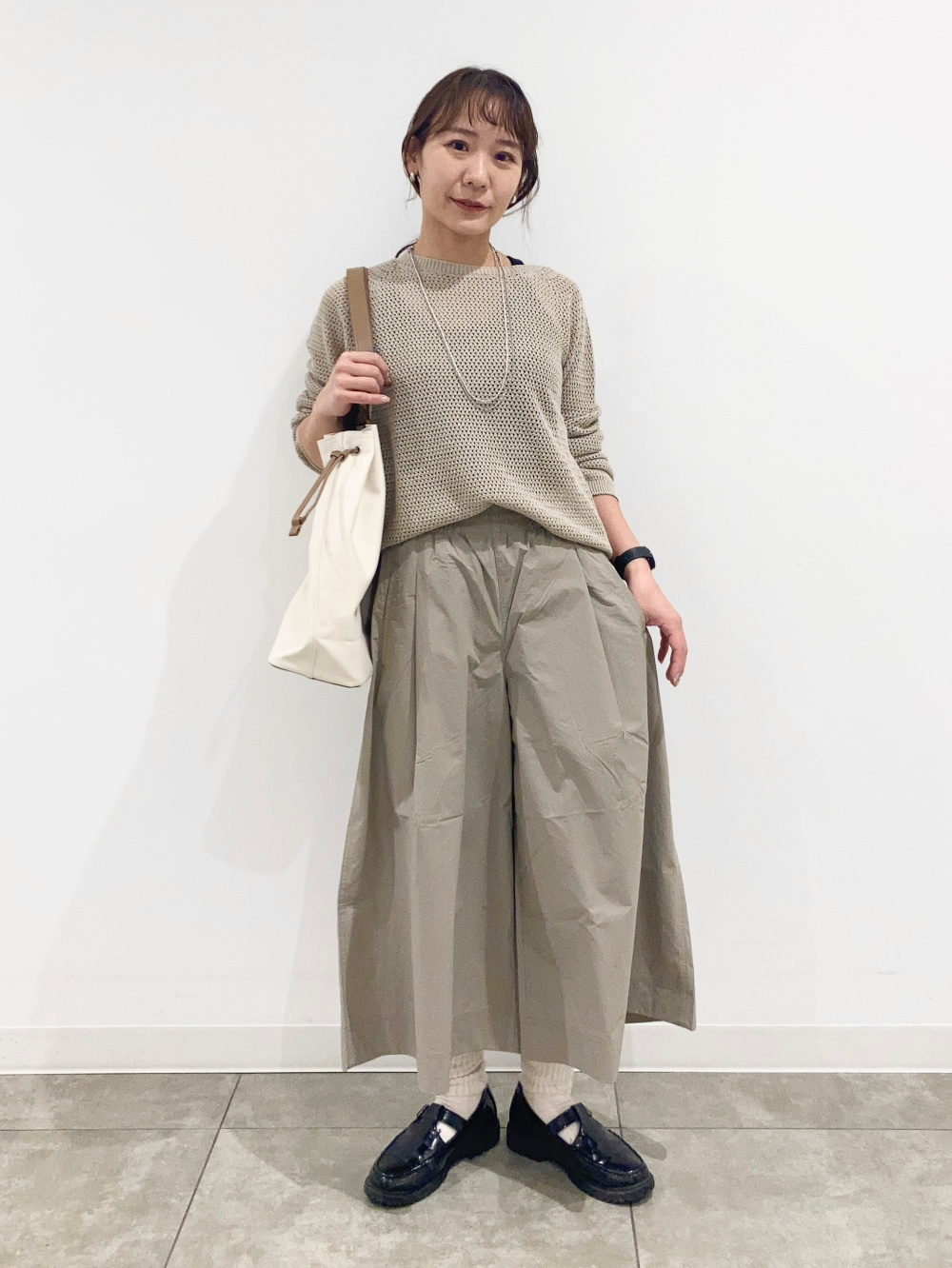 新品 UNIQLO：Cツイードテーラードジャケット＆フレアスコート セットアップ ツイードテーラードジャケット、フレアスコート」の着用コーディネート