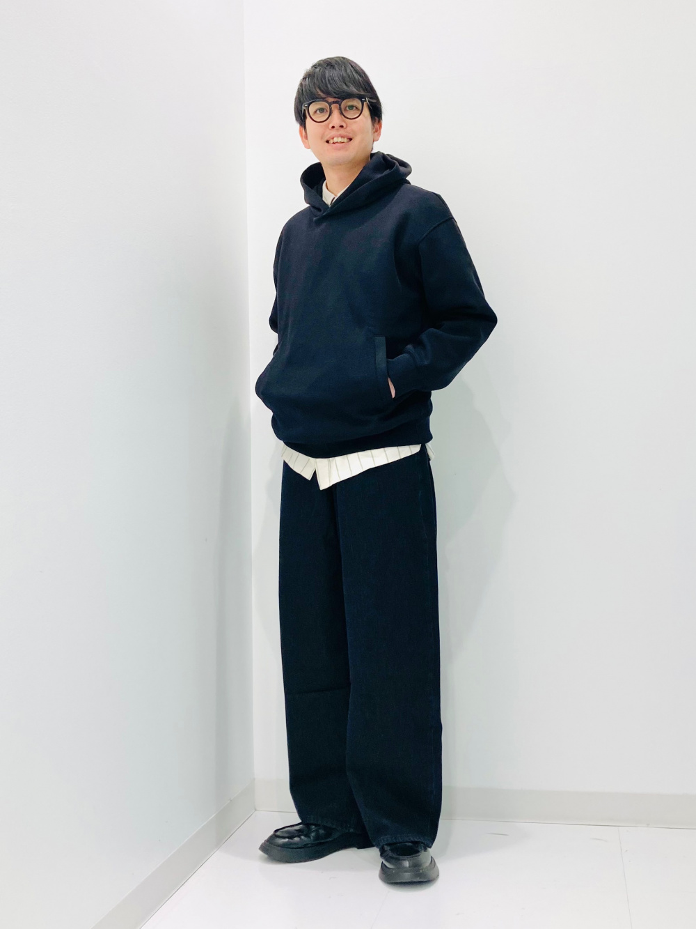 ニットフルジップジャケット、ブロードシャツ/ストライプ/レギュラー