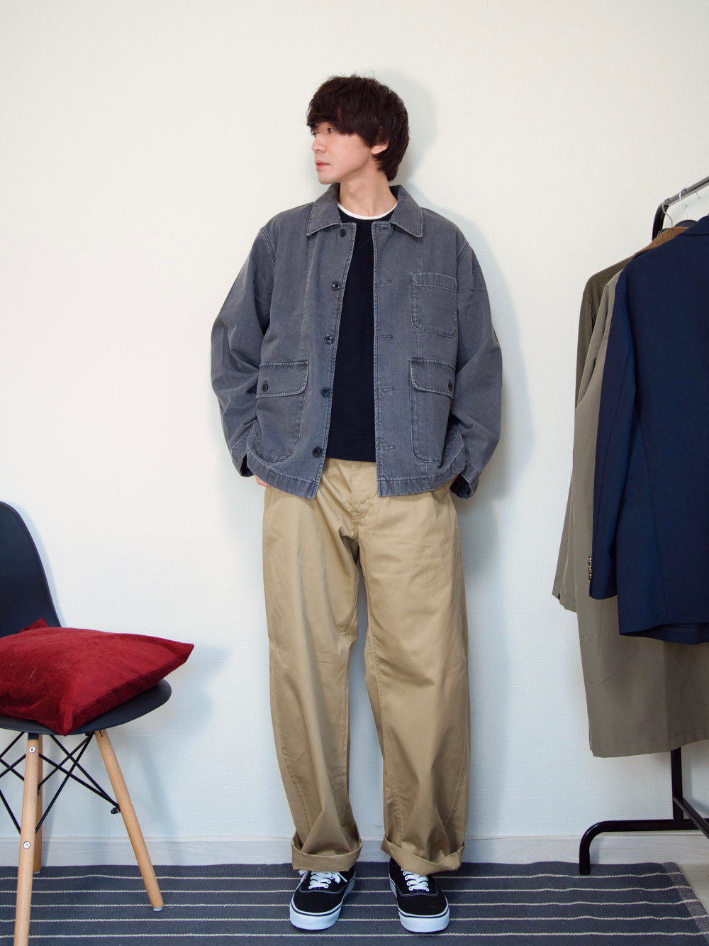 かえ様 確認用 ソフトタッチクルーネックTシャツ/長袖、タックワイドパンツ