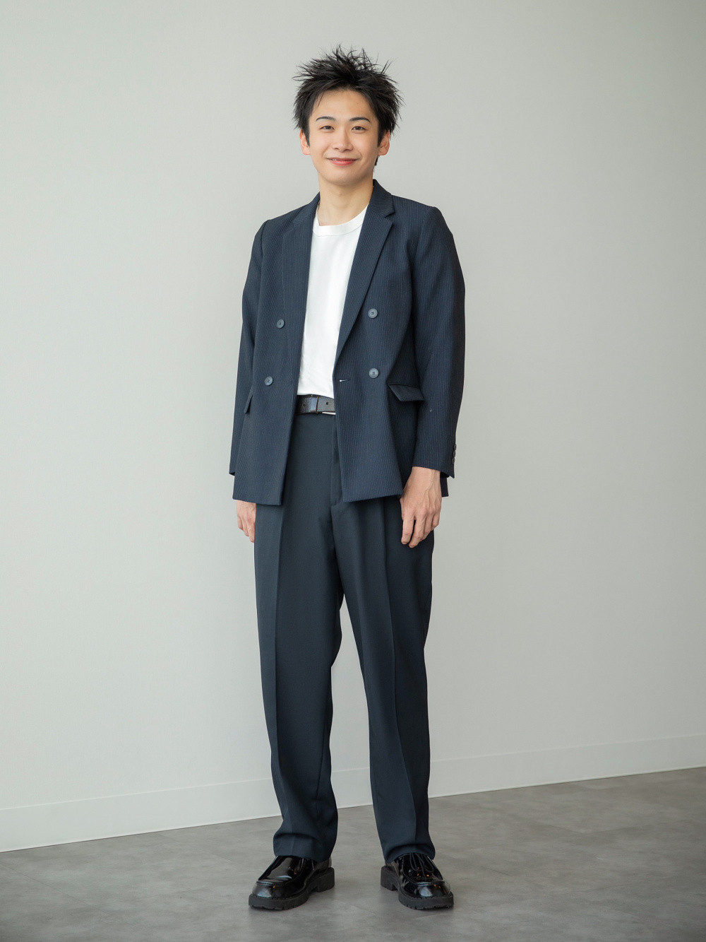 クルーネックTシャツ、ブラッシュドジャージーシャツジャケット