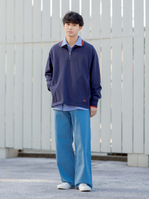 ユニクロ公式 | スウェットハーフジッププルオーバー(メンズ)