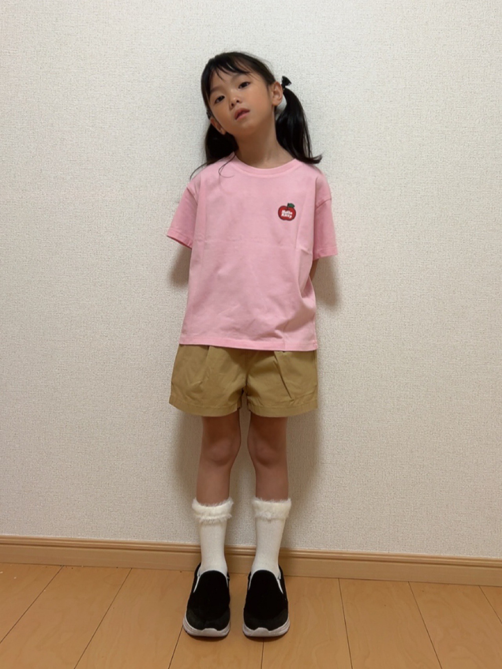 GIRLS イージーショートパンツ、ソックス/3足組」の着用コーディネート