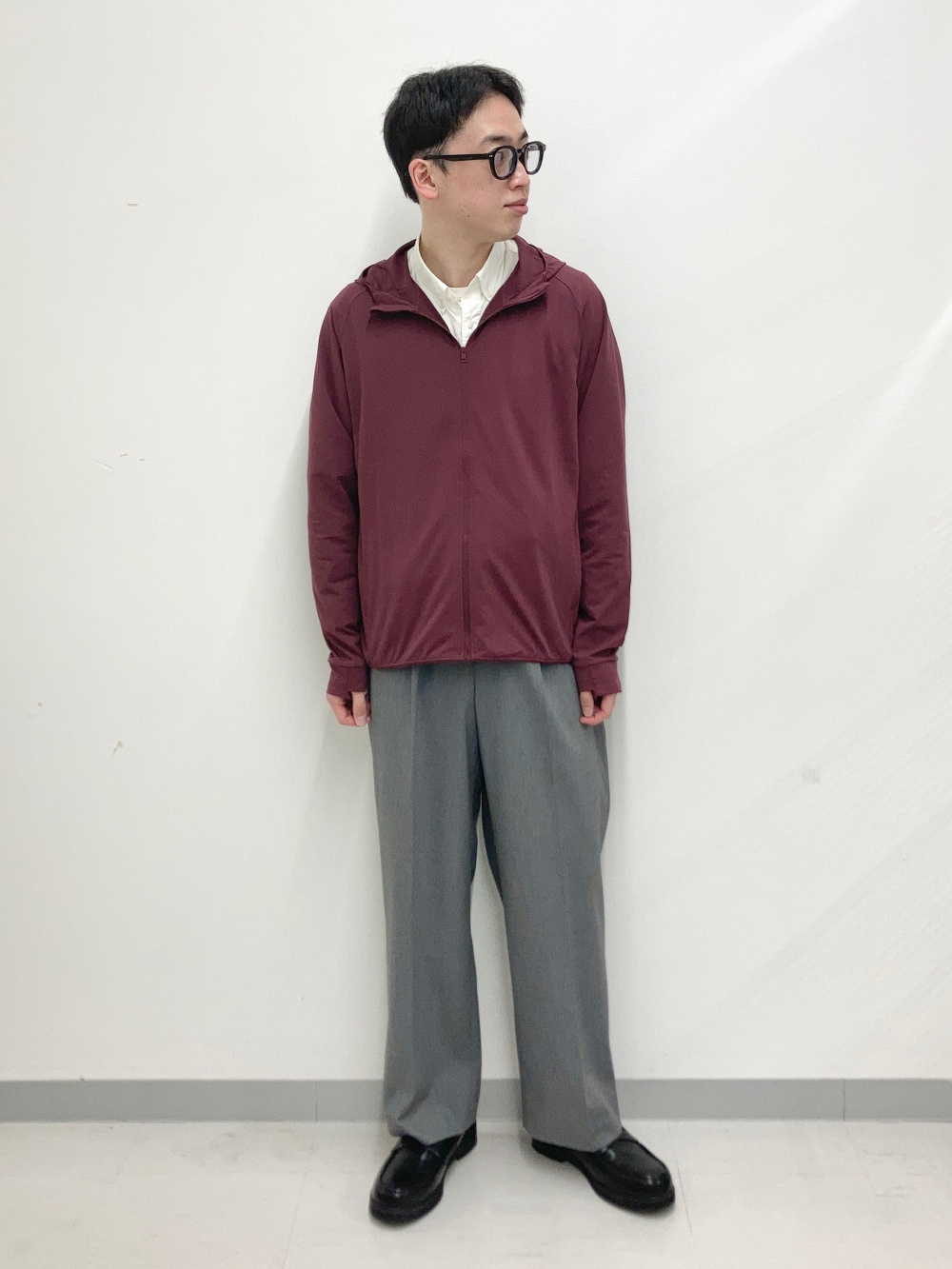ウールブレンドシャツジャケット、ブロードシャツ/ボタンダウン」の