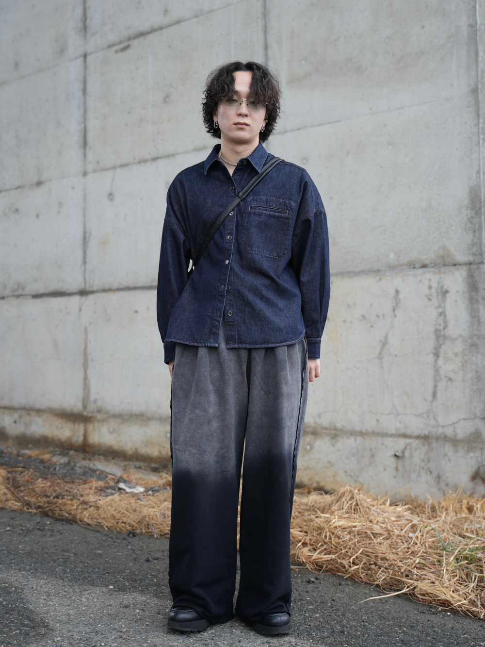ユニクロ　デニムリラックスシャツジャケット　ネイビー　M デニムリラックスシャツジャケット」の着用コーディネート| ユニクロ公式