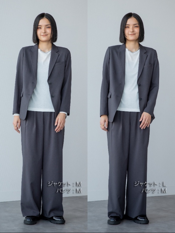 UNIQLO 感動ジャケット 感動パンツ　レディース　ダークグレー　M 上下 感動ジャケット、感動パンツ」のレディースのコーディネート一覧
