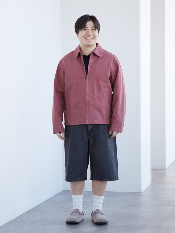 ワッフルヘンリーネックTシャツ/長袖、ジップアップブルゾンの