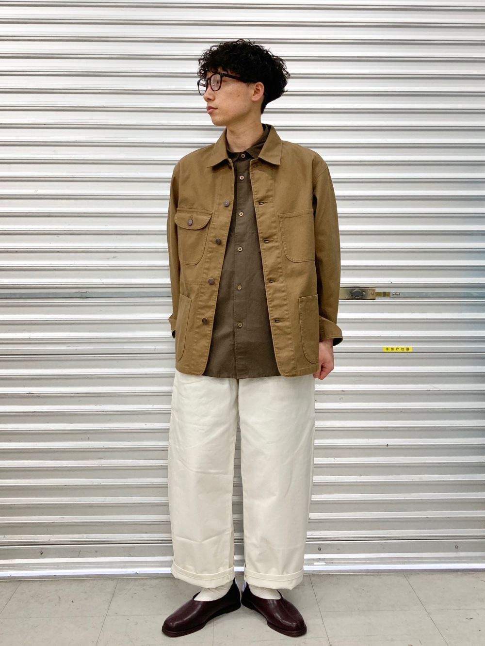 サテンオーバーサイズショートブラウス 5分袖　ベージュ 茶色　M　ユニクロシー UNIQLO - サテンオーバーサイズショートブラウス 5分袖 ベージュ 茶色