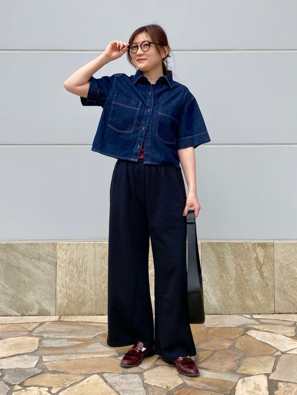スウェットワイドパンツ、エアリズムコットンTワンピース/丈短めの