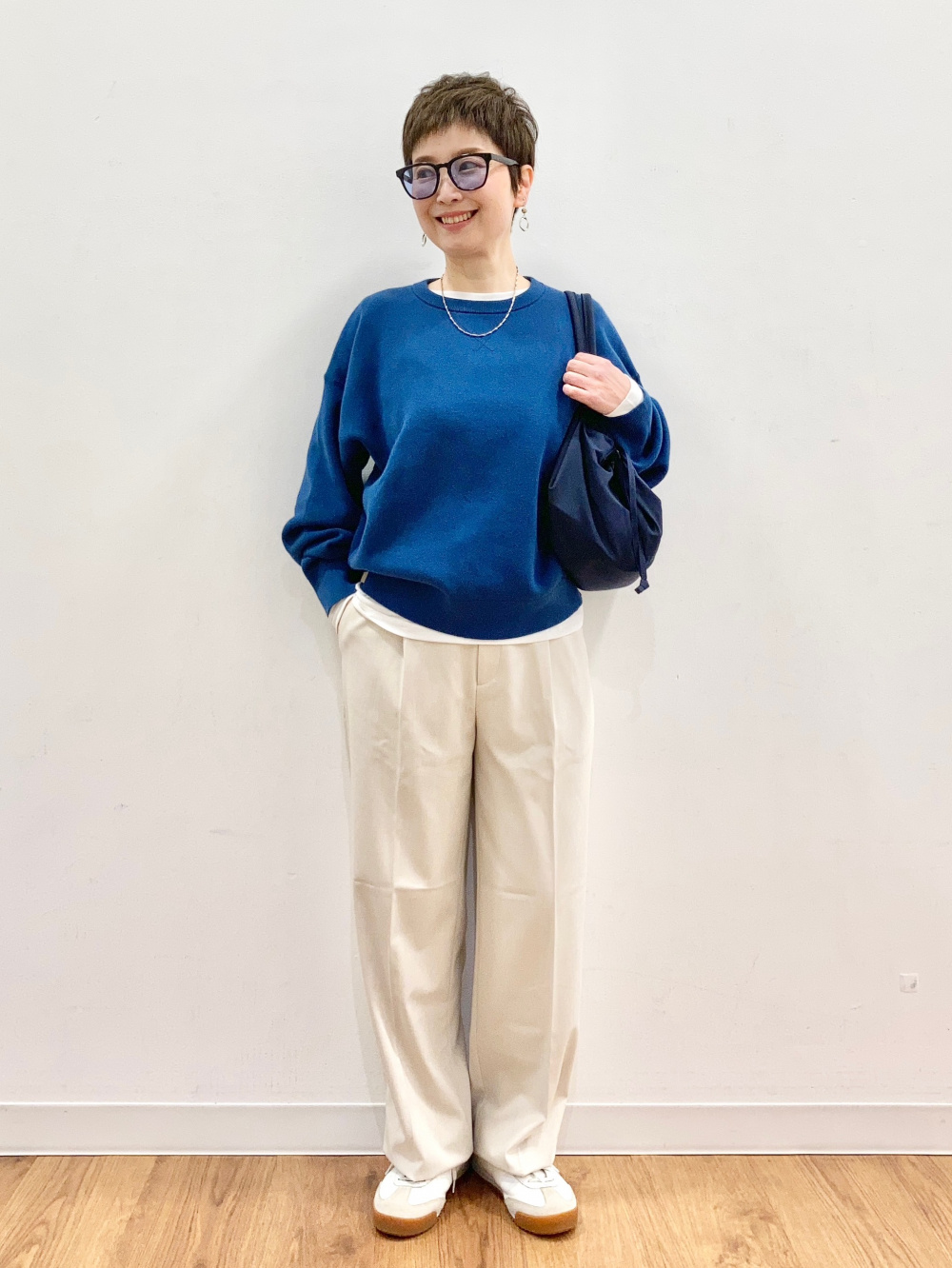 ワッフルT/長袖、タックワイドパンツ」の着用コーディネート| ユニクロ公式