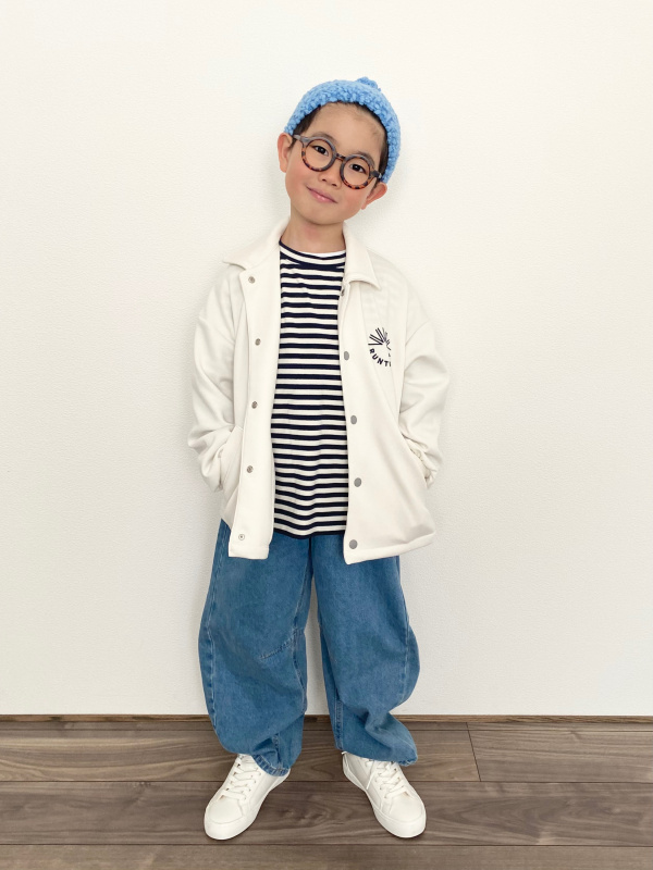 フリースクルーネックTシャツ、ヒートテックハイソックス/ケーブル