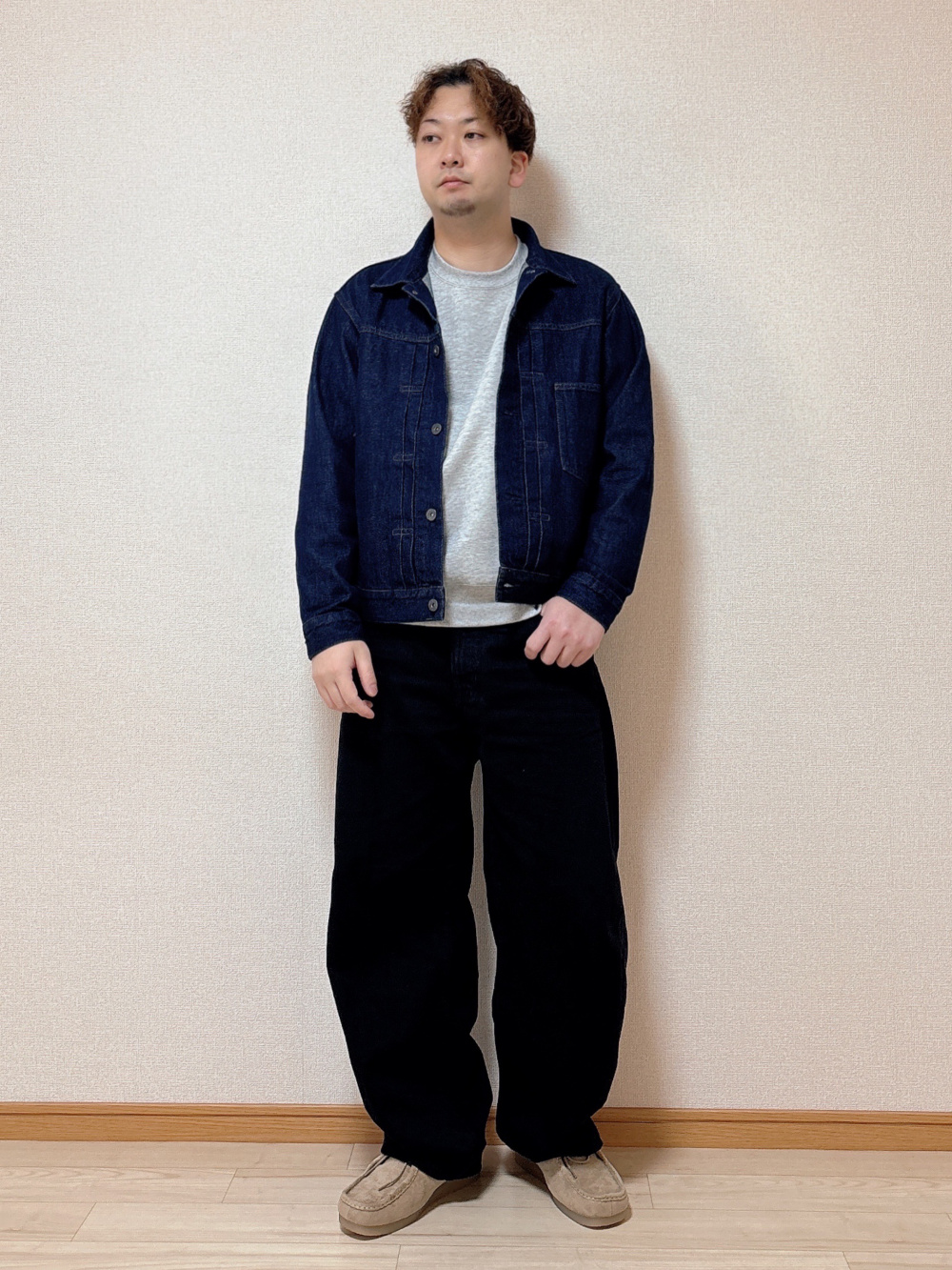 ブラッシュドジャージージャケット/ヘリンボーン、オーバーサイズ