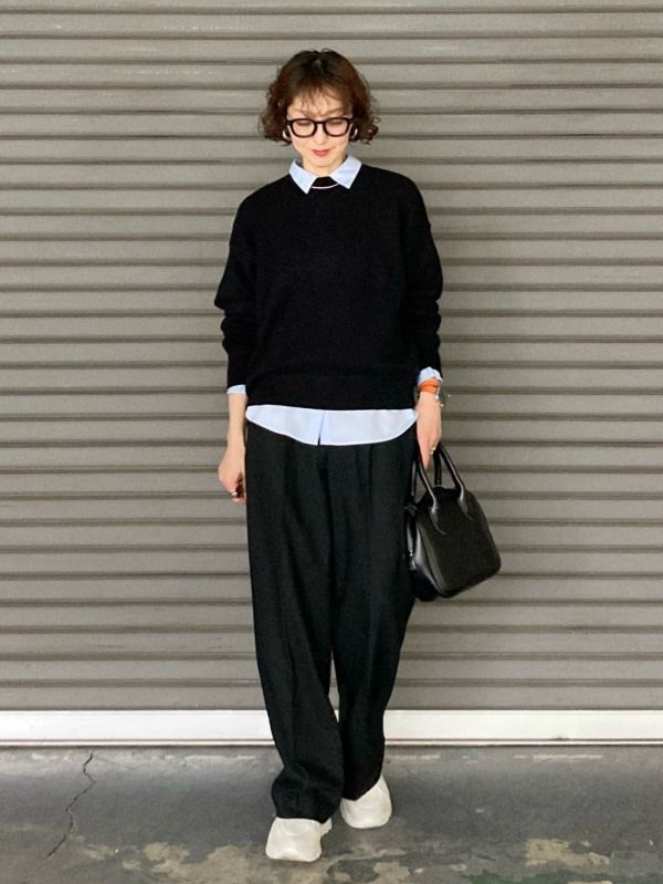 UNIQLO テーラードジャケットリラックスフィット タックワイドパンツ上下　黒 テーラードジャケット/リラックスフィット、タックワイドパンツの