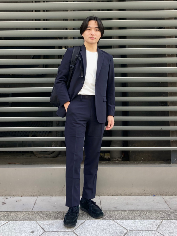感動ジャケット、タックワイドパンツのコーディネート・着用イメージ