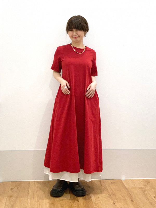 スウェットワイドパンツ、エアリズムコットンTワンピース/丈短めの
