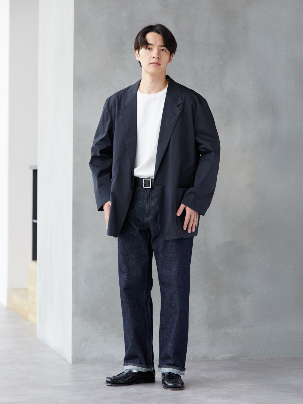クルーネックTシャツ、ストレッチウールスリムジャケット/カスタム