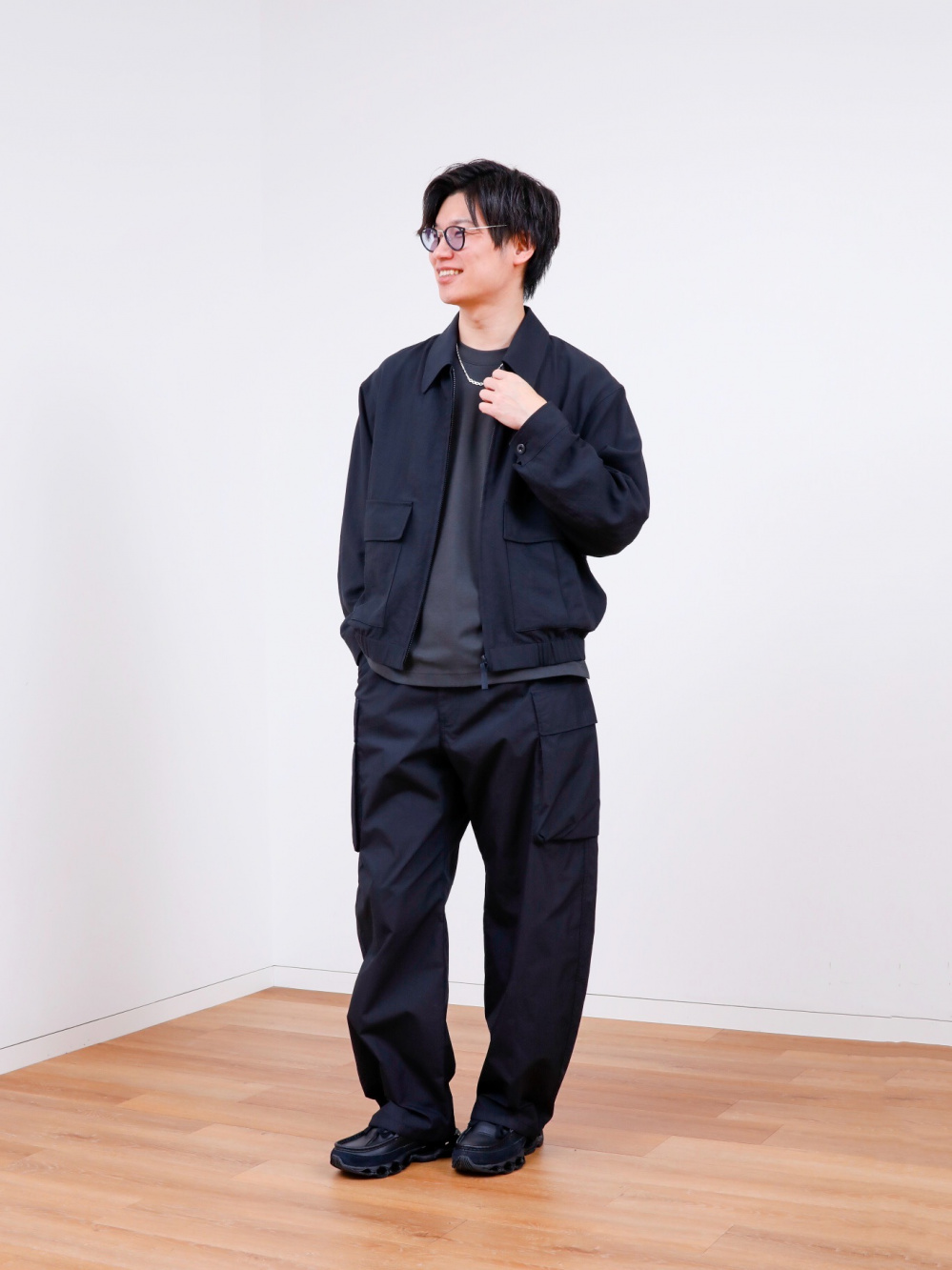 エアリズムコットンクルーネックTシャツ、パフテックショートブルゾン