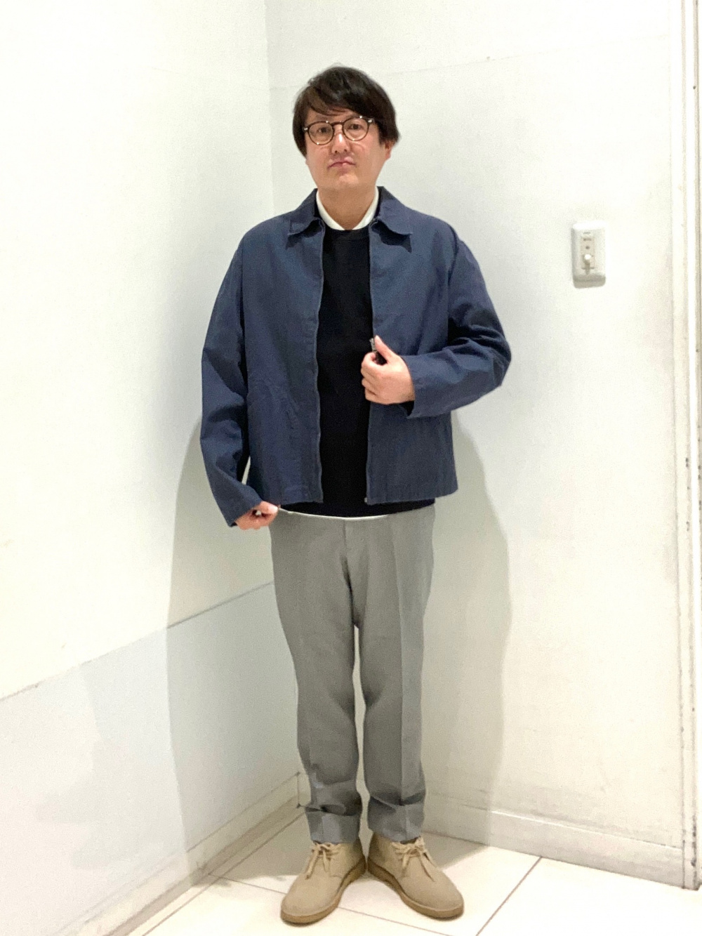 テーラードジャケット セットアップ可能、感動パンツ/チドリ」の着用