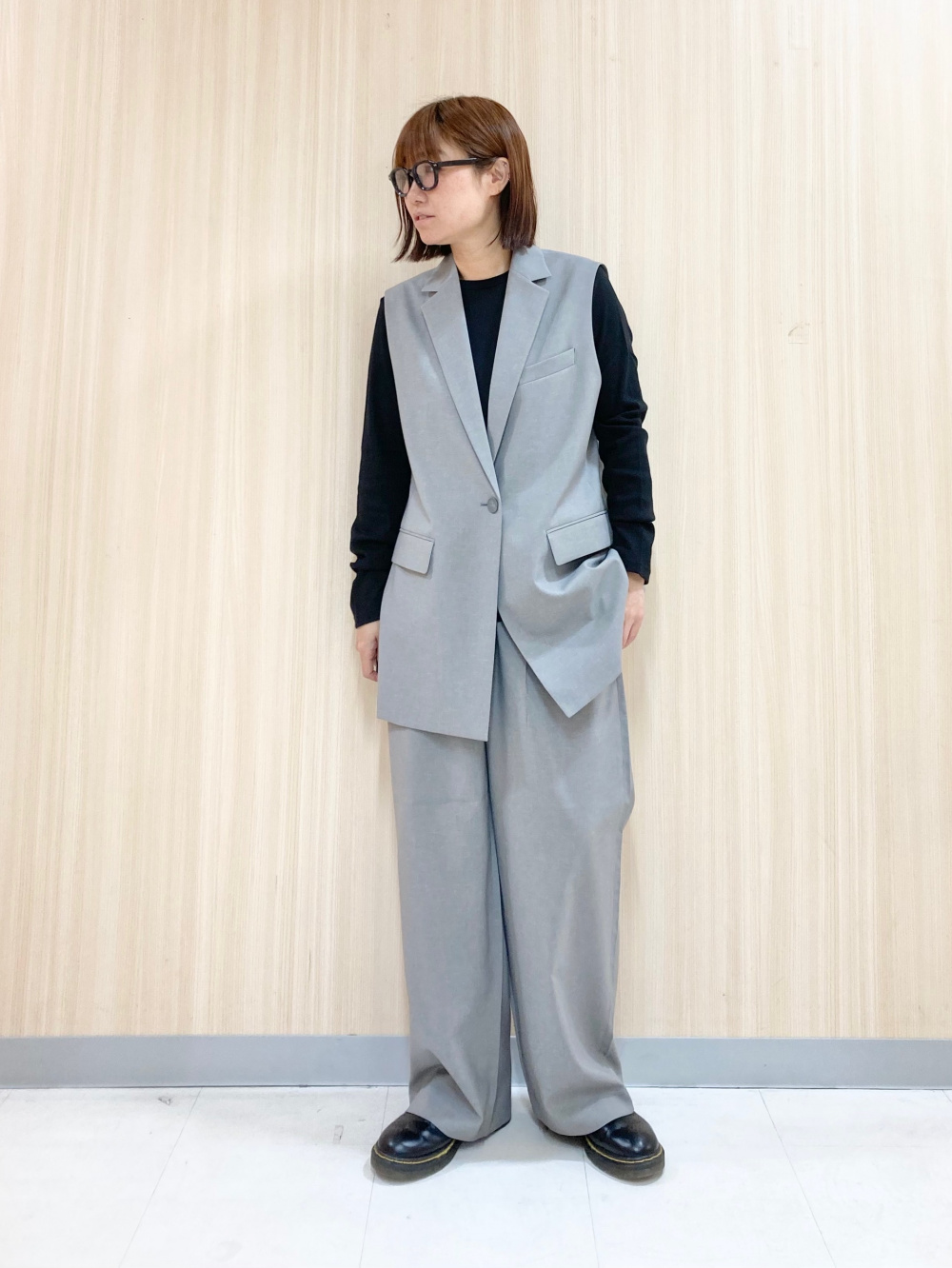 ソフトリブクルーネックT/長袖、感動ジャケットリラックスフィット」の