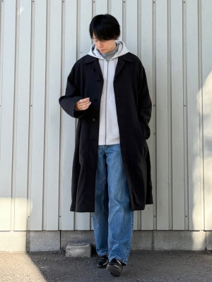 UNIQLO U 25ss オーバーサイズステンカラーコート　XXL BLACK ユニクロ公式 | オーバーサイズステンカラーコート(メンズ)
