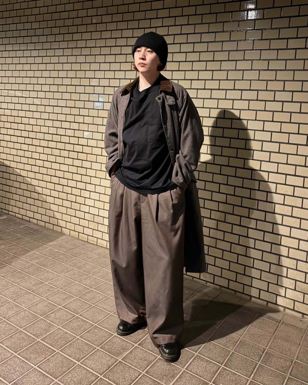 クルーネックT（長袖）、ブラッシュドジャージーシャツジャケット
