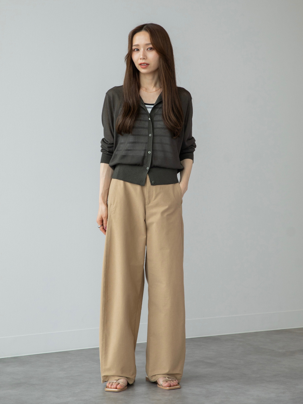 デニムボクシーシャツ/5分袖、リネンブレンドブラウス/ノースリーブ 