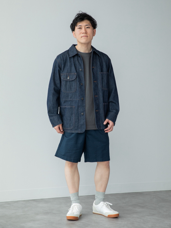 エアリズムコットンオーバーサイズTシャツ/5分袖のコーディネート