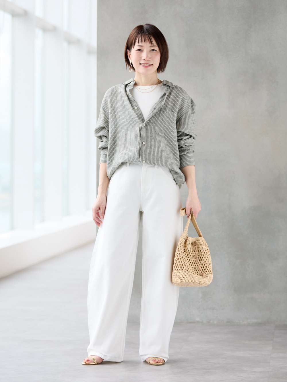 ukiuki さん専用 クルーネックTシャツ、ポケッタブルUVカットパーカ/NANODESIGN」の着用