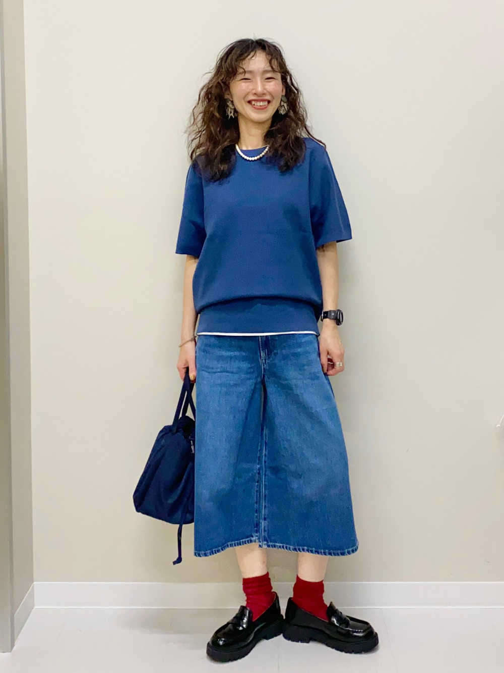 クルーネックTシャツ、感動ダブルジャケットリラックスフィット」の