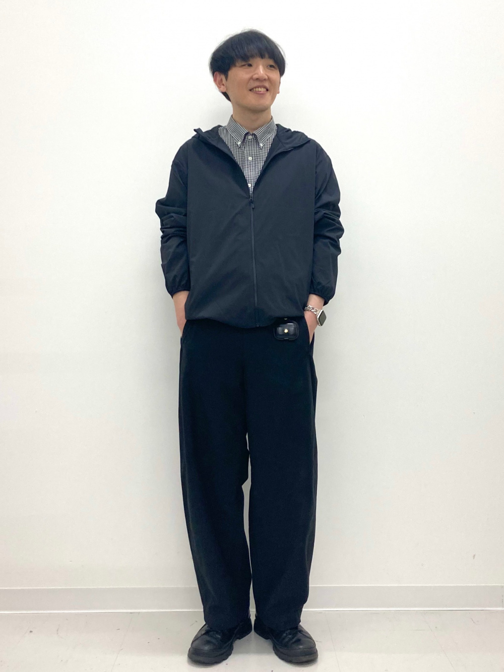 ブラッシュドモックネックTシャツ/長袖、ブロックテックパーカ／バイ