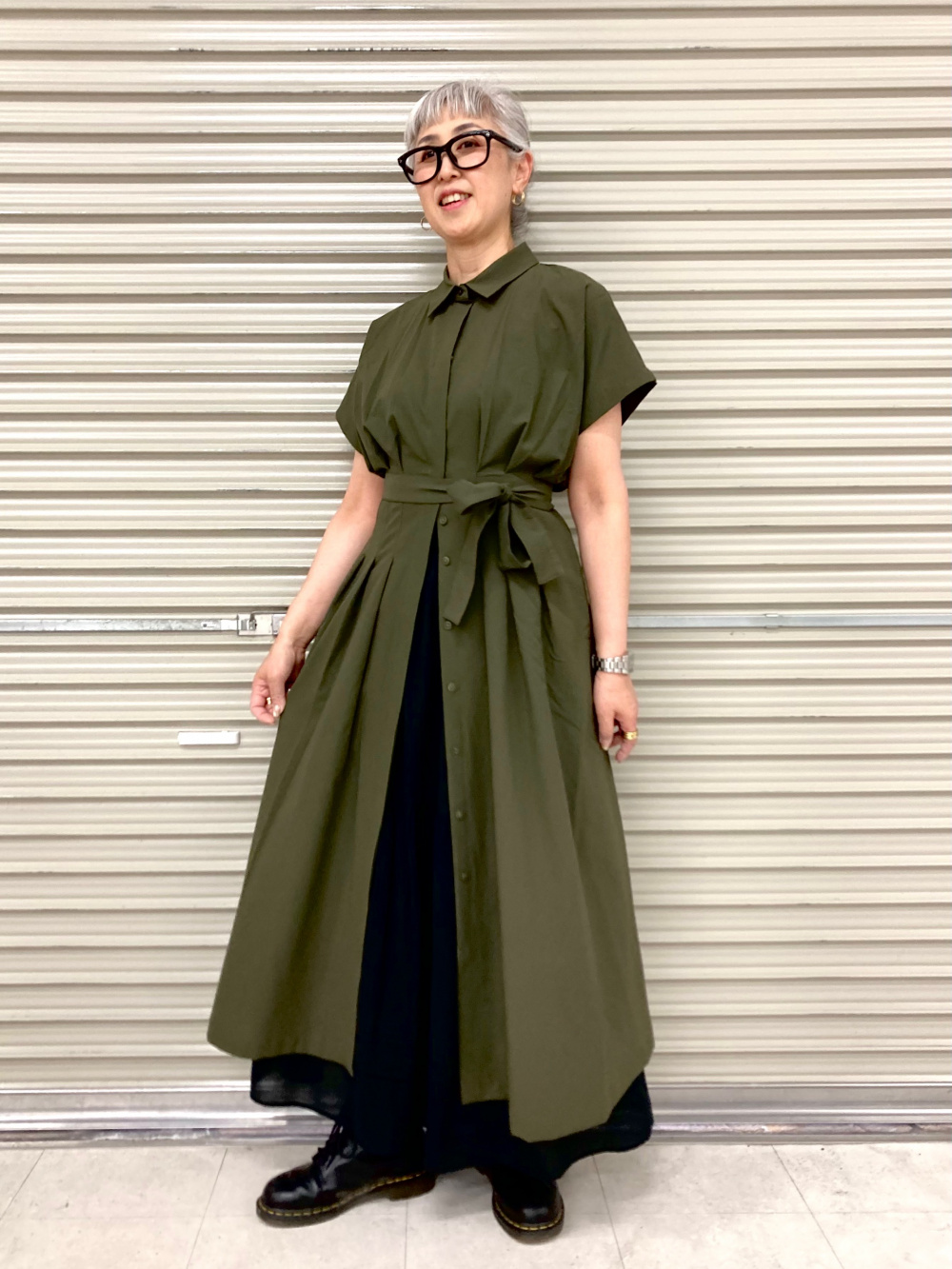 soccer shirt dress / サッカーシャツ ワンピース シアサッカーシャツワンピース」の着用コーディネート| ユニクロ公式