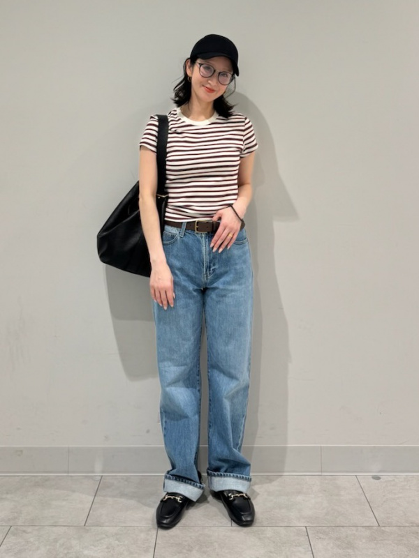 パフテックロングコートリラックスフィット、ストレートジーンズの
