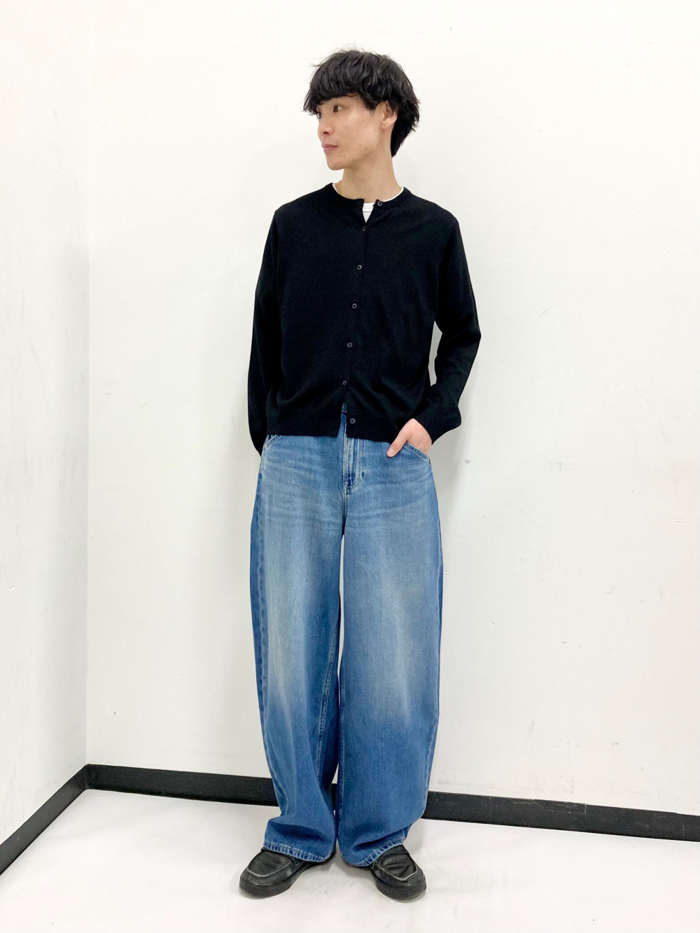 ニットフルジップジャケット、ブロードシャツ/ストライプ/レギュラー