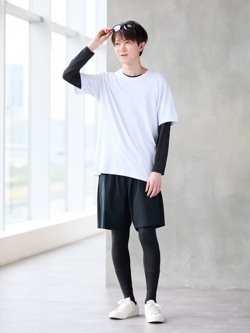 ドライEXクルーネックTシャツ、ポケッタブルUVカットパーカ/NANODESIGN