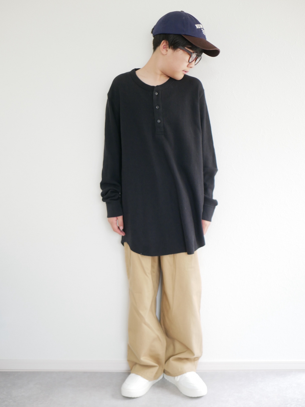 ワッフルヘンリーネックTシャツ/長袖、ポケッタブルUVカットパーカ