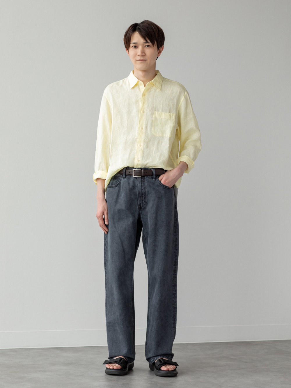 エアリズムコットンリラックスVネックTシャツ/5分袖、オーバーサイズ
