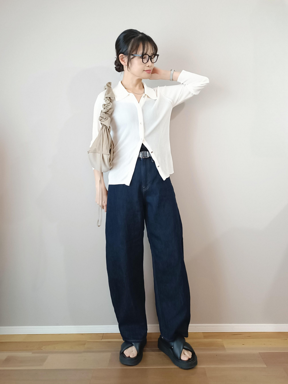 感動ダブルジャケットリラックスフィット、感動タックワイドパンツ」の