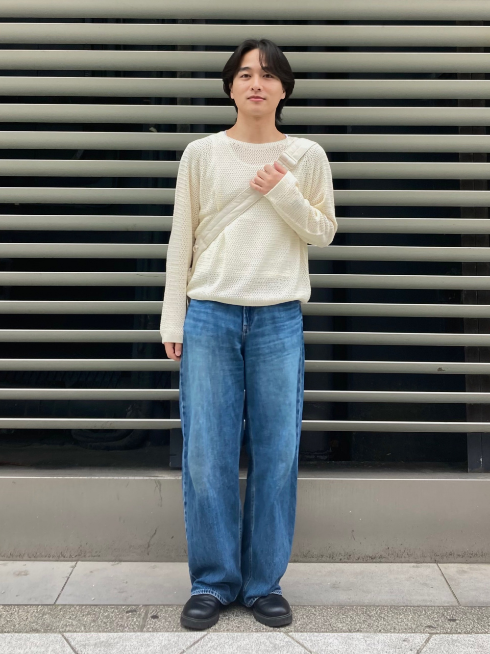 ニットフルジップジャケット、ブロードシャツ/ストライプ/レギュラー