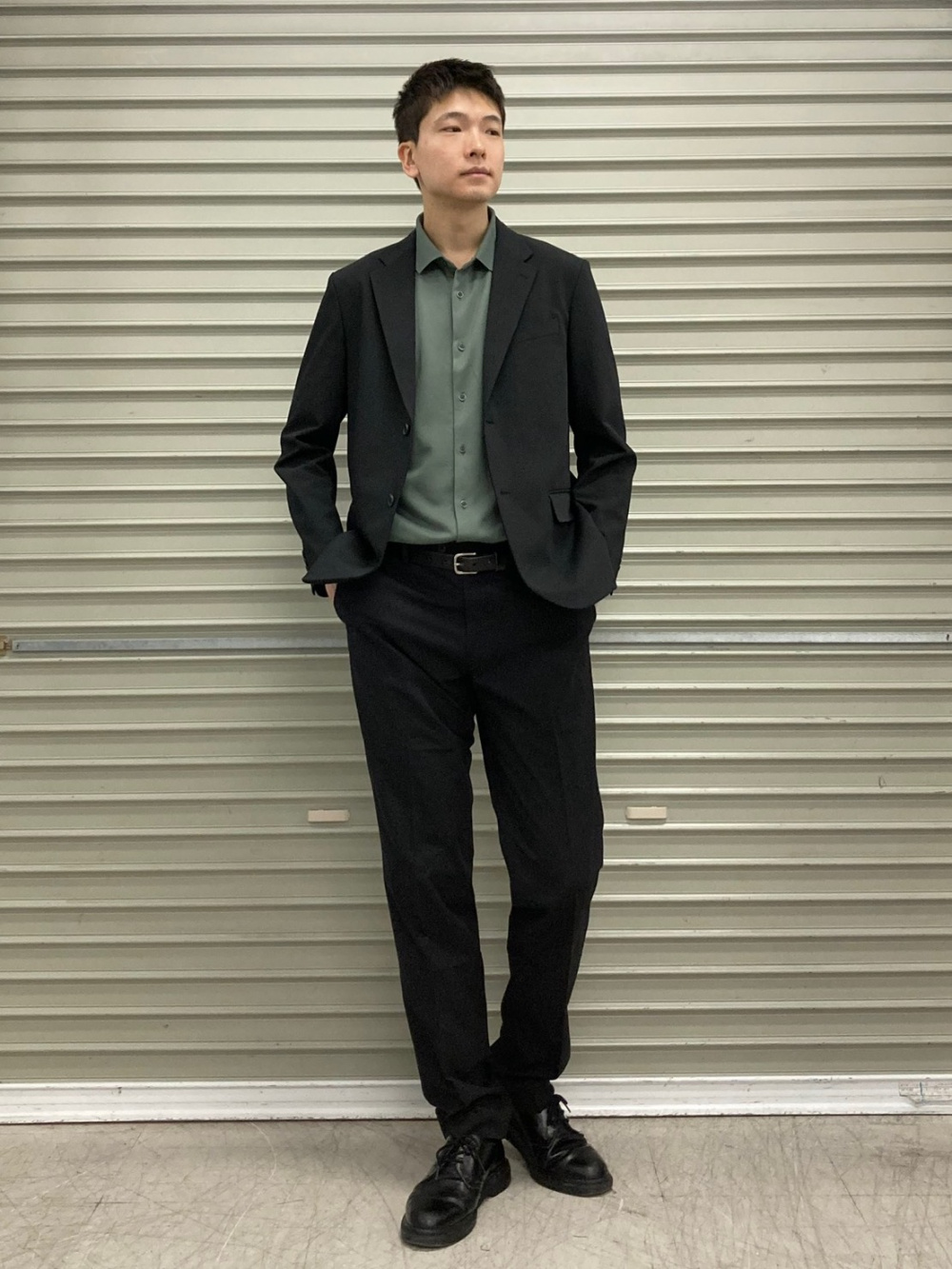 感動ジャケット、スーパーノンアイロンスリムフィットシャツ