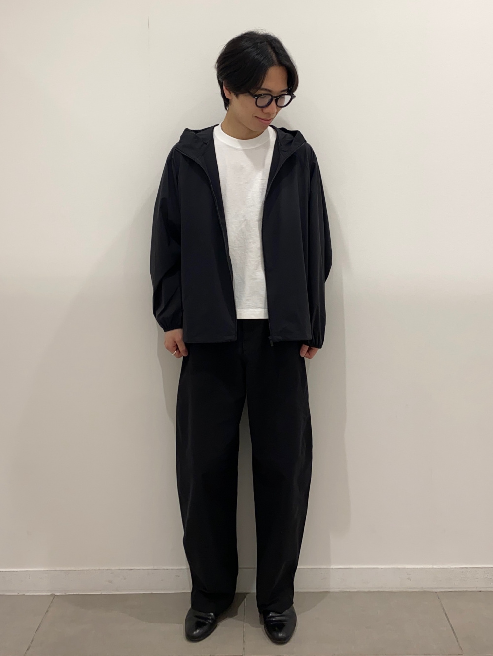 ブラッシュドモックネックTシャツ/長袖、ブロックテックパーカ／バイ