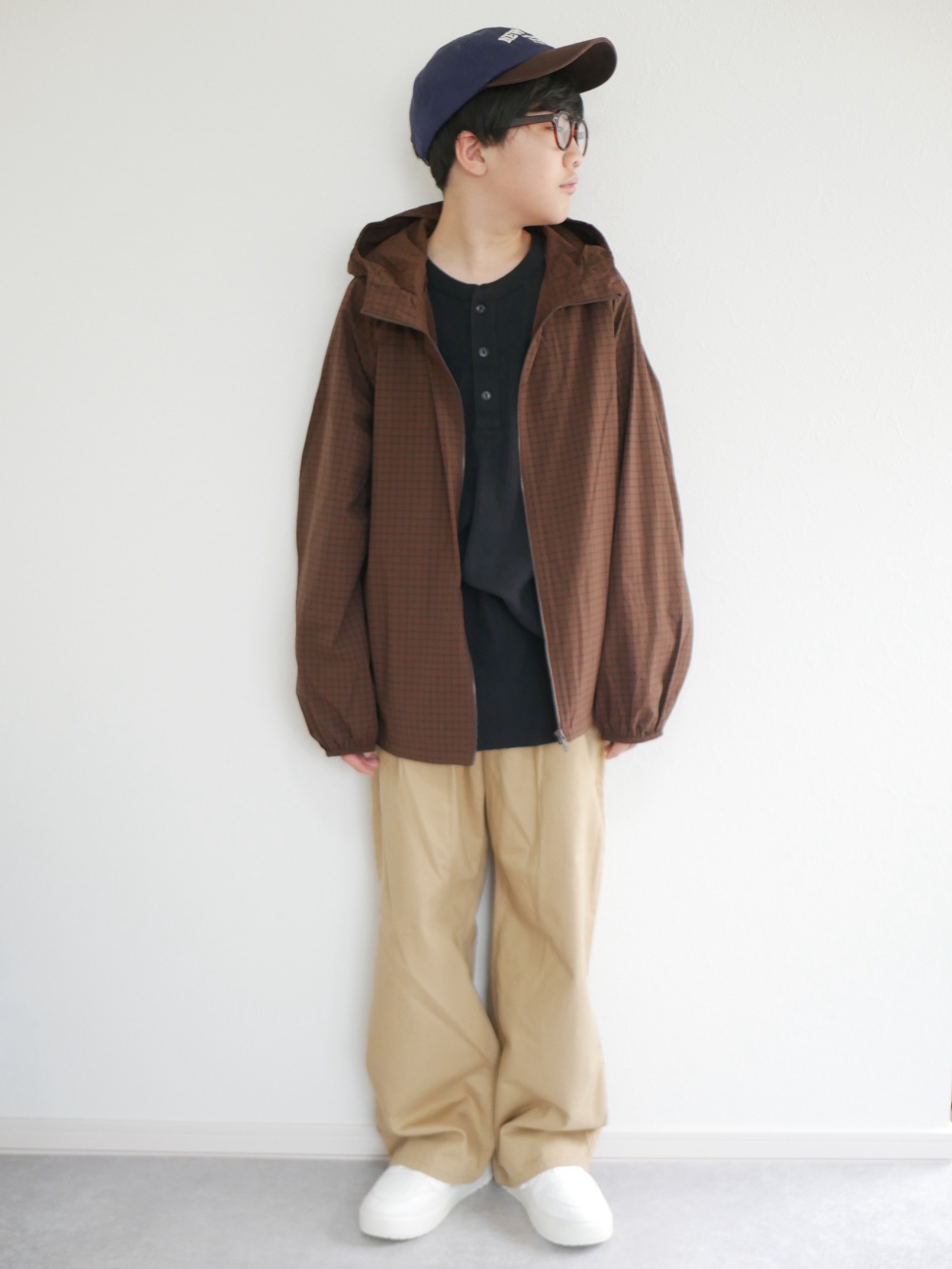 ワッフルヘンリーネックTシャツ/長袖、ポケッタブルUVカットパーカ