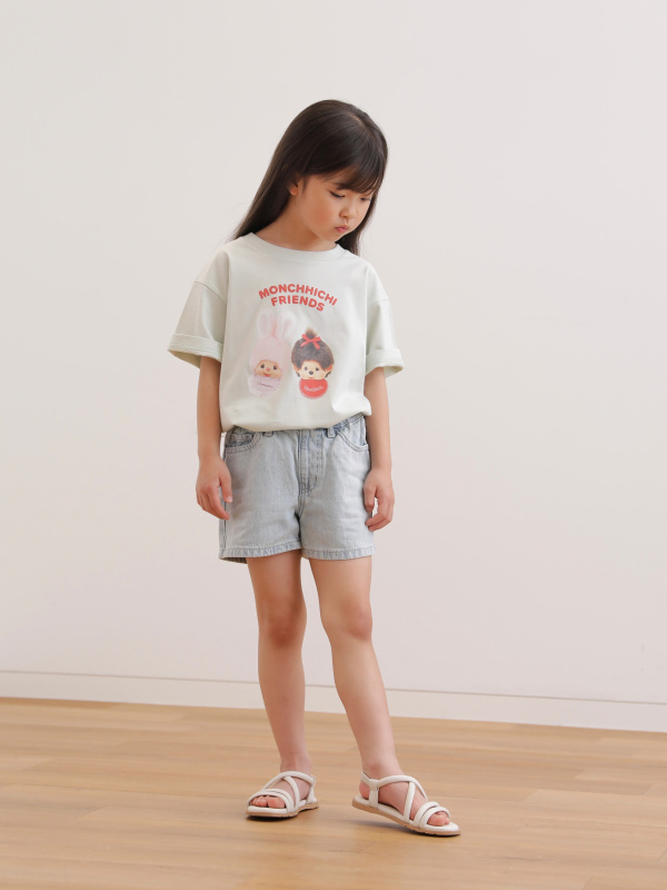 GIRLS モンチッチ UT、GIRLS イージーショートパンツのコーディネート
